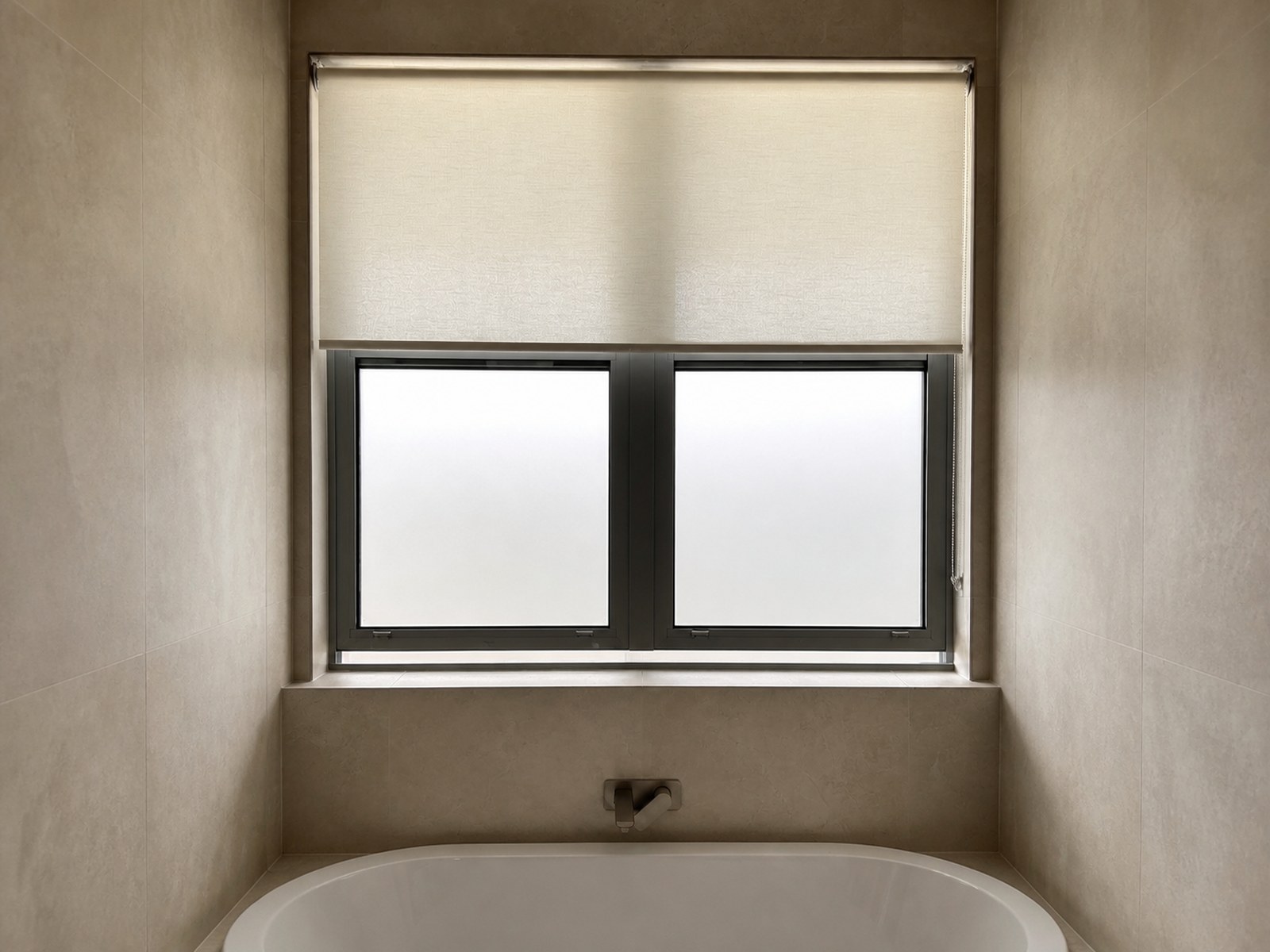 Roller blind in a bathroom