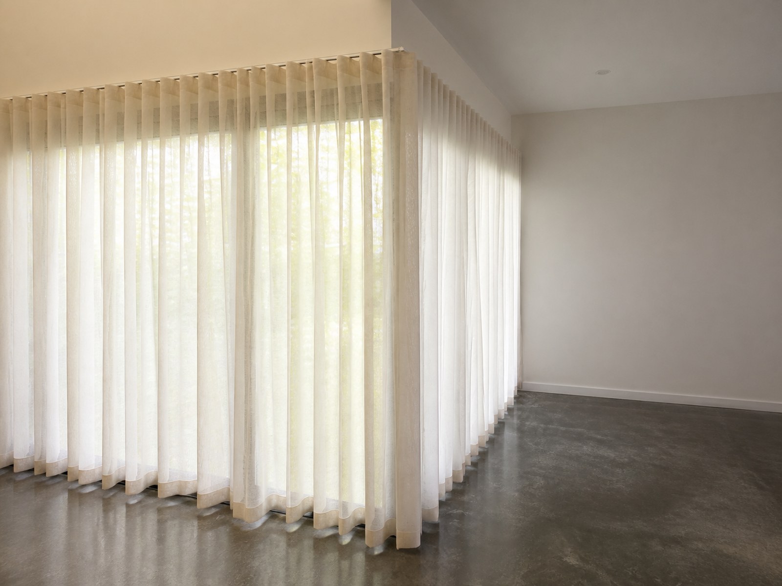 Sheer curtain room detail